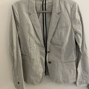 J. Crew Seersucker Blazer with Notched Lapel and Slim Fit